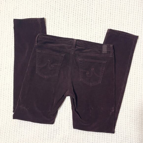 AG Adriano Goldschmeid Stevie Slim Straight Corduroy Pants Chocolate Brown - Picture 3 of 10